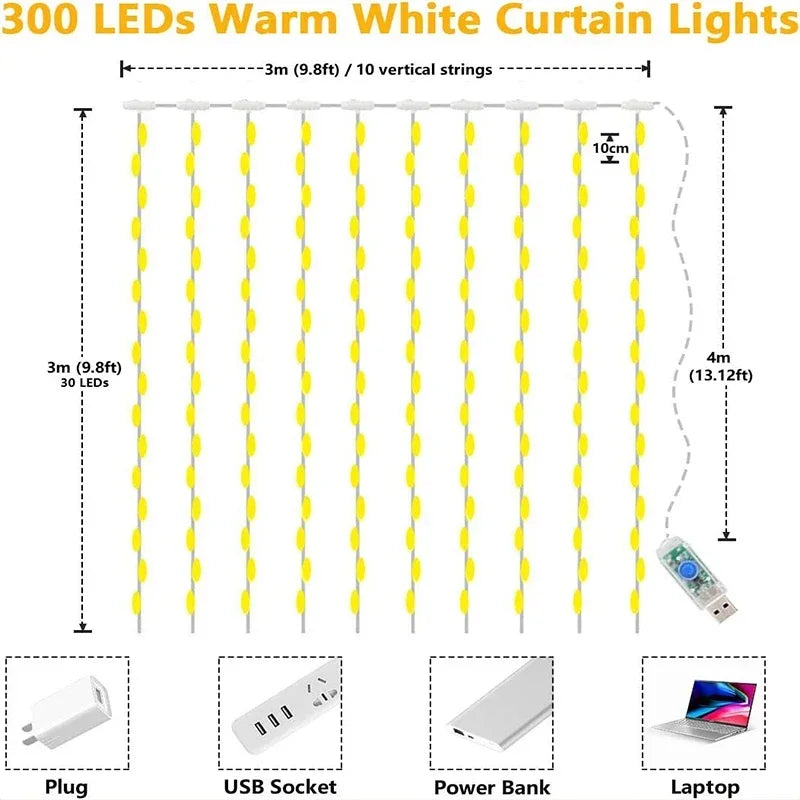 The Super-Cheese LED Curtain String Lights