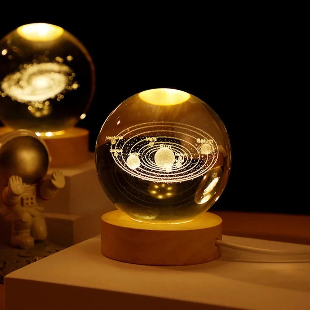XMSJ 3D Engraved Crystal Ball Night Light