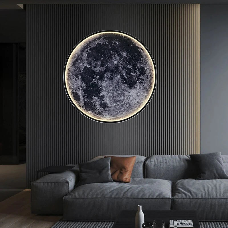 IRALAN Luxury Creative Art LED Moon Wall Lamp