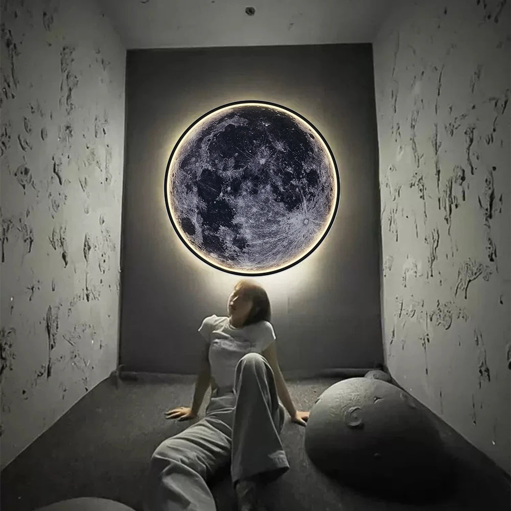 IRALAN Luxury Creative Art LED Moon Wall Lamp