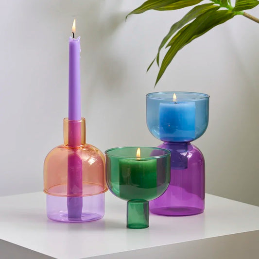 Floriddle Decor Candle Holder and Decorative Glass Vase