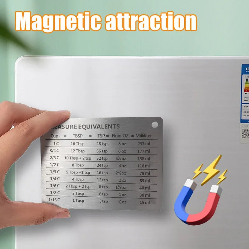 Measurement Conversion Chart Refrigerator Magnetic Sticker