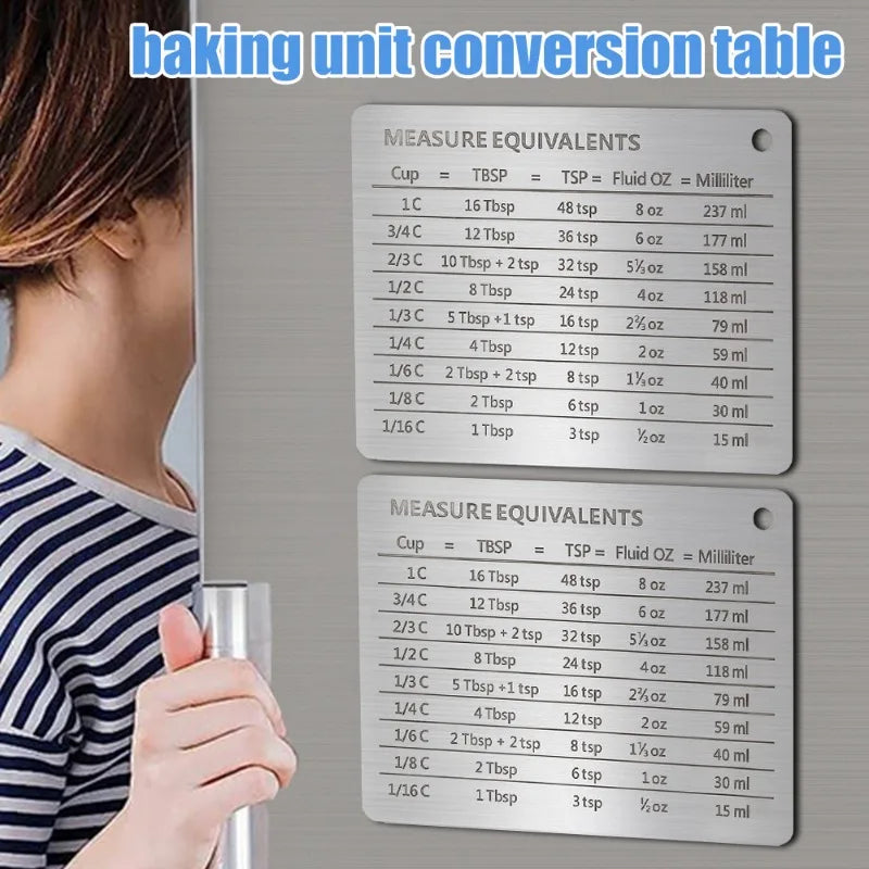 Measurement Conversion Chart Refrigerator Magnetic Sticker