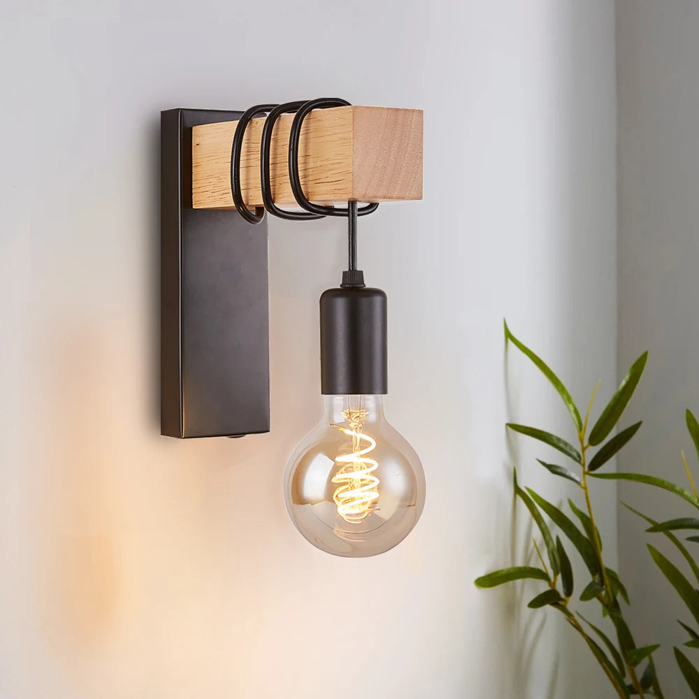 Retro Wood Wall Lamp