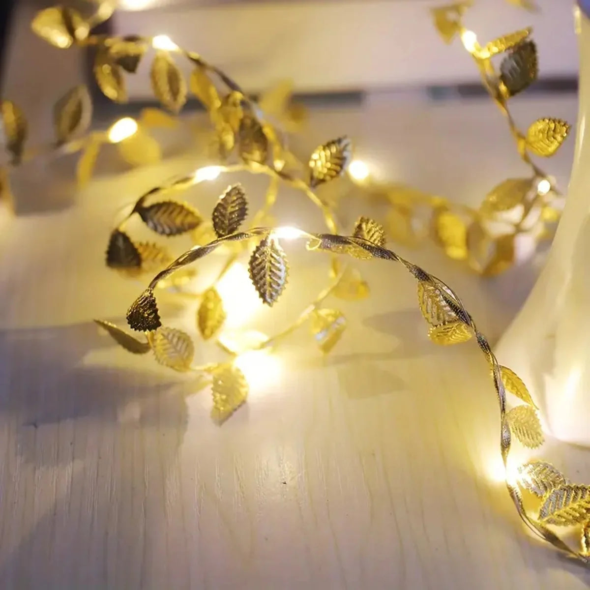 Golden Tiny Leaves Fairy Light