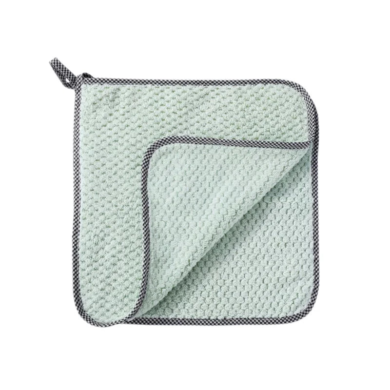 Kitchen Daily Dish Towel Cloth - Double-layer Absorbent Microfiber