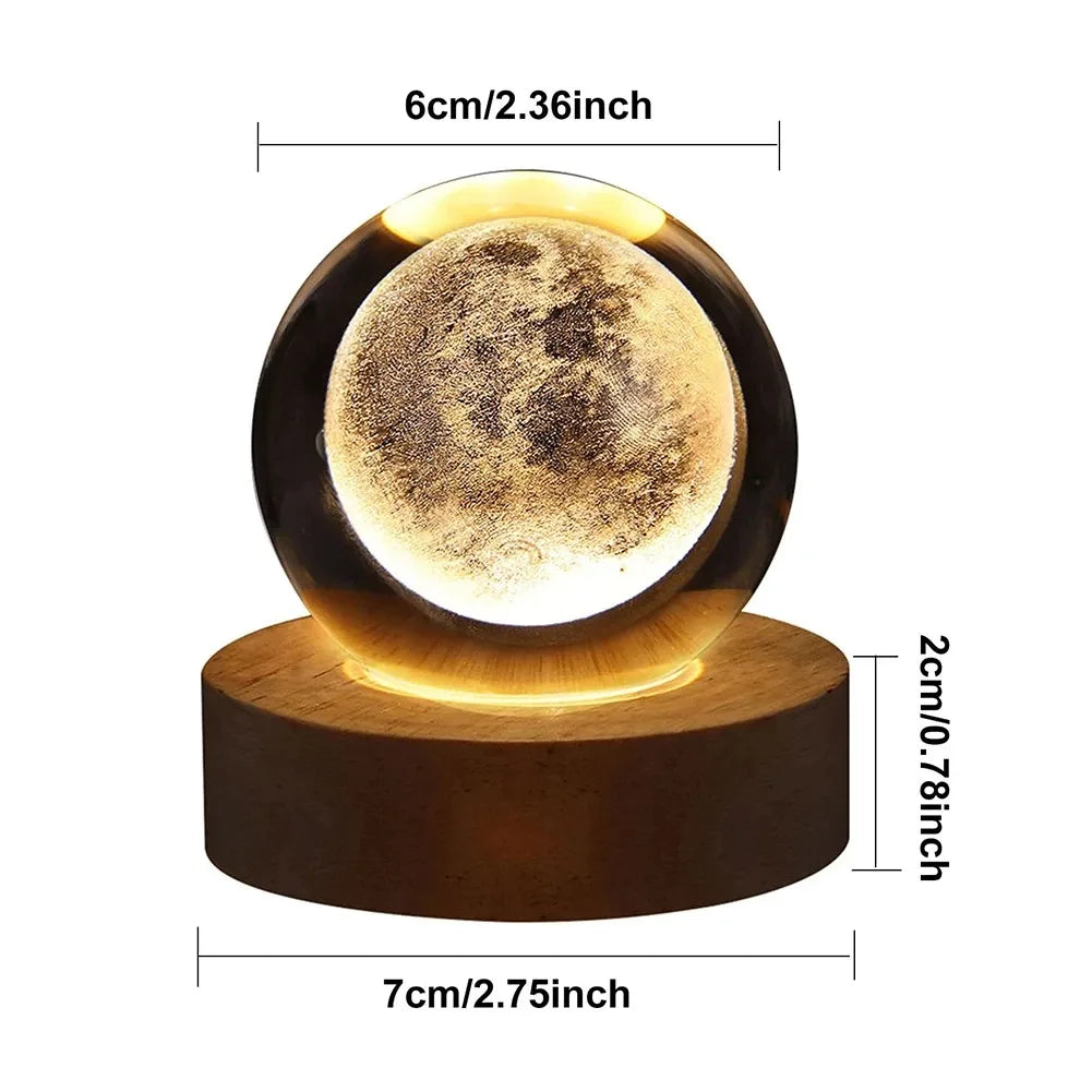 XMSJ 3D Engraved Crystal Ball Night Light