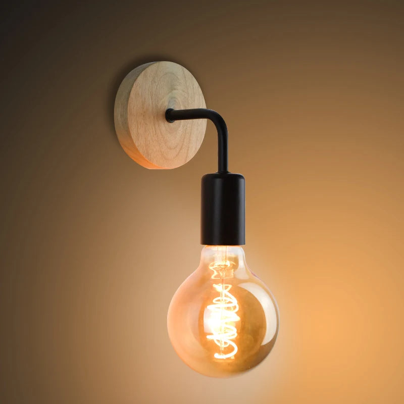 Retro Wood Wall Lamp