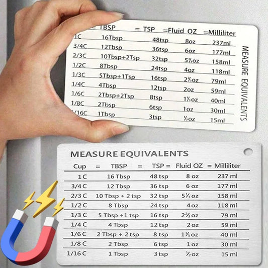 Measurement Conversion Chart Refrigerator Magnetic Sticker