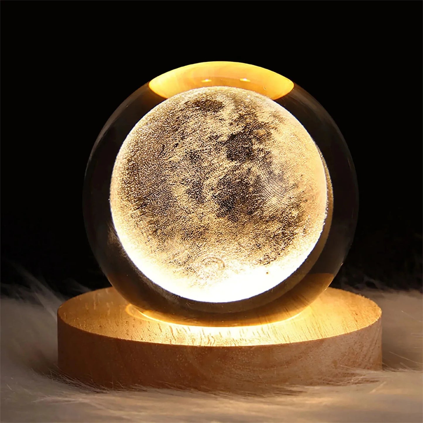 XMSJ 3D Engraved Crystal Ball Night Light