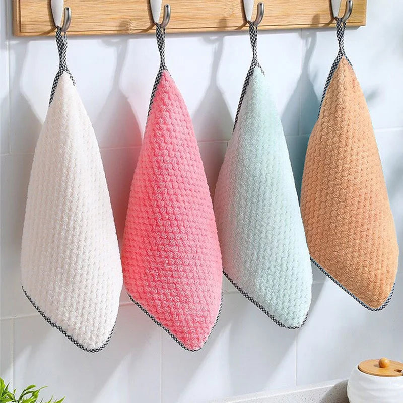 Kitchen Daily Dish Towel Cloth - Double-layer Absorbent Microfiber