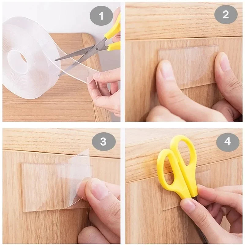 Double-Sided Transparent Reusable Waterproof Adhesive Nano Tape