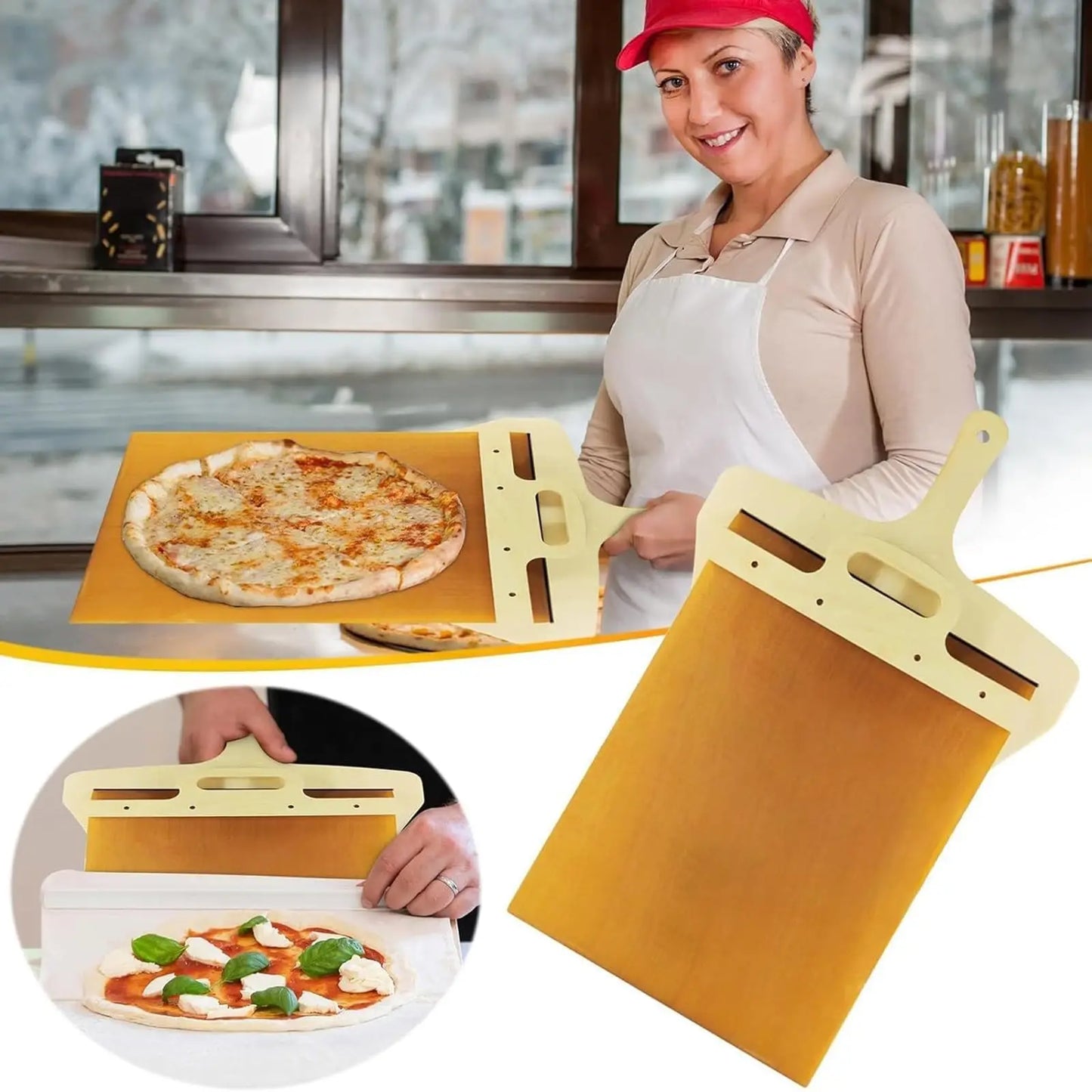 Sliding Pizza Peel - High-Quality Boxwood Pizza Shovel