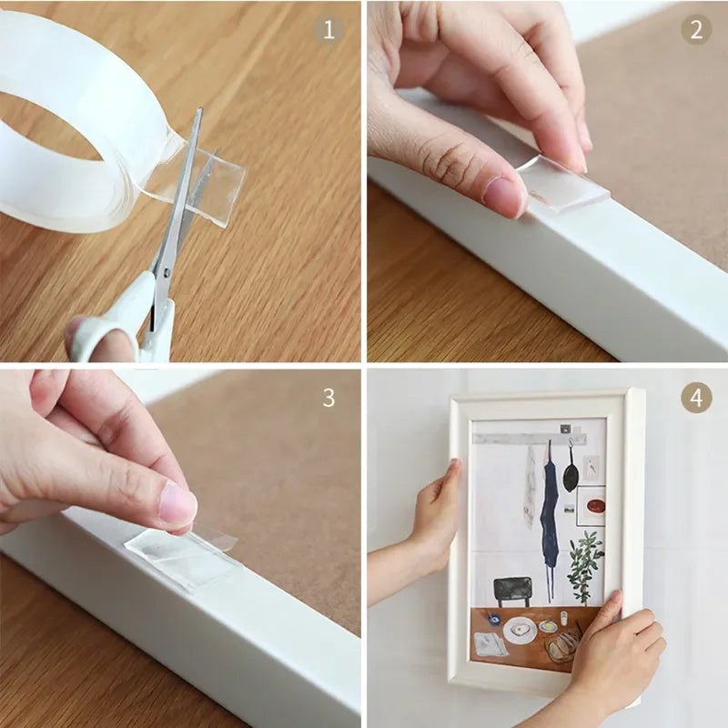 Double-Sided Transparent Reusable Waterproof Adhesive Nano Tape