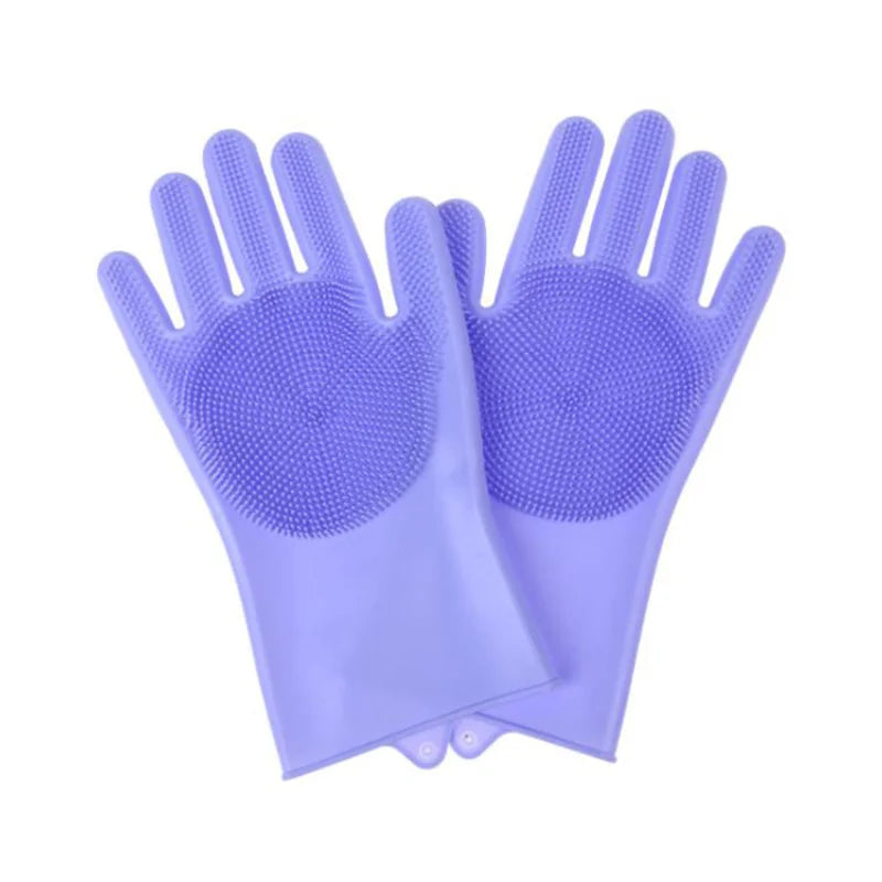 Magic Silicone Dishwashing Cleaning Gloves - Household Scrubber