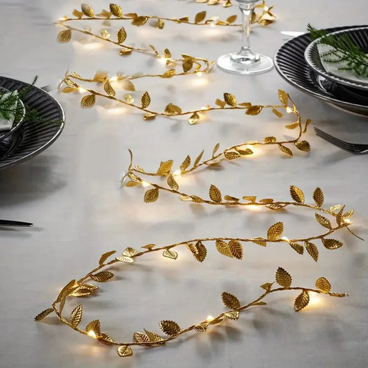 Golden Tiny Leaves Fairy Light