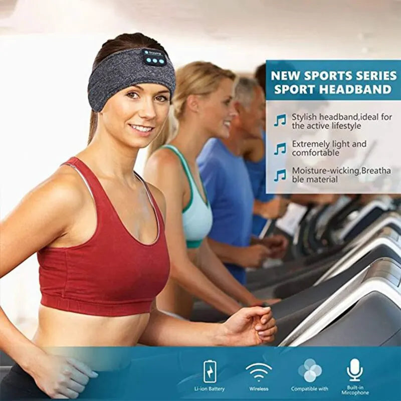 Wireless Bluetooth 5.0 Sports Sleeping Headband with Noise Cancellation